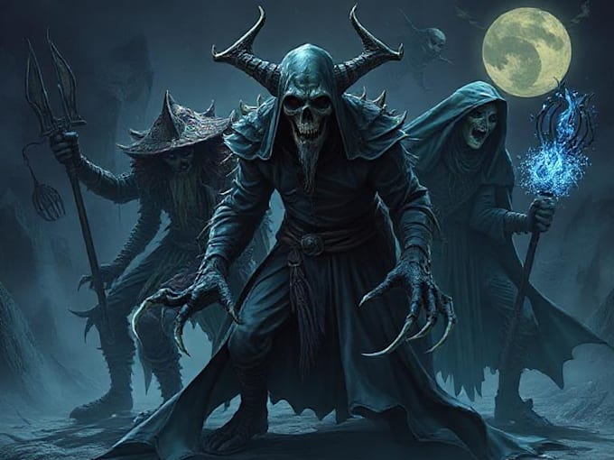 make dark fantasy and horror character artwork