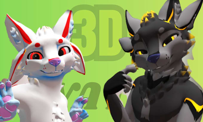 Create realistic furry avatar, 3d model, vrchat avatar, vrc character ...