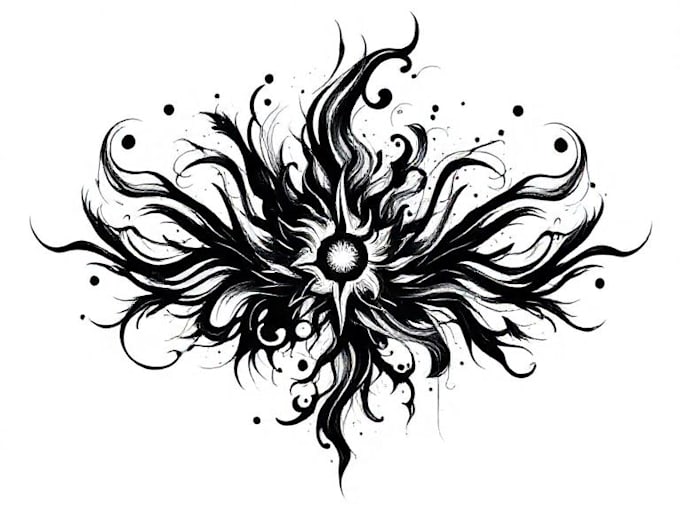 custom an abstract black tattoo design