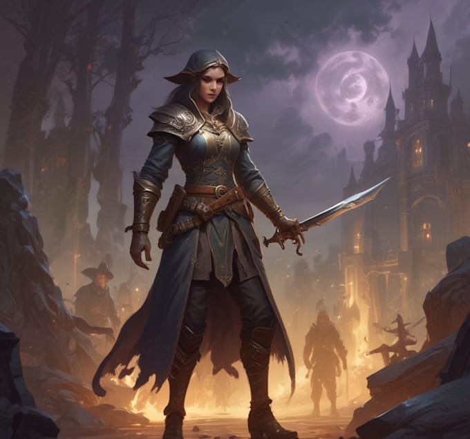 draw dnd character, art fantasy