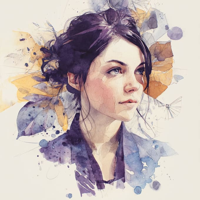 create watercolor and digital illustrations