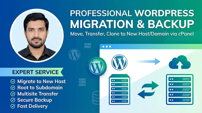 migrate wordpress to new host, change domain name, backup and transfer