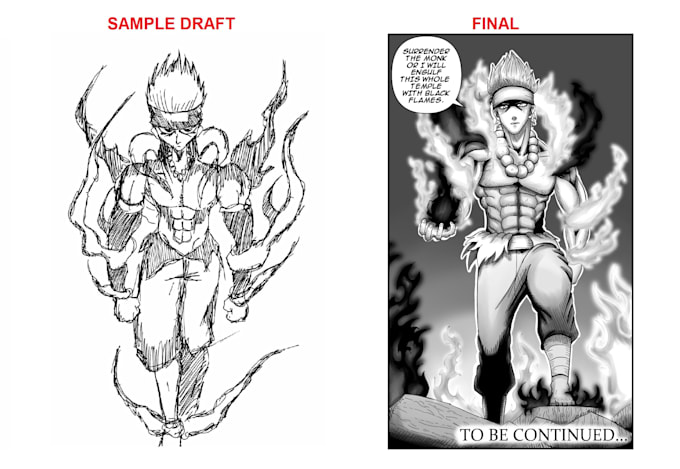 redraw your draft storyboard into a professional manga