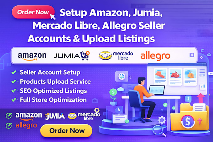 setup amazon, jumia, mercado libre, allegro