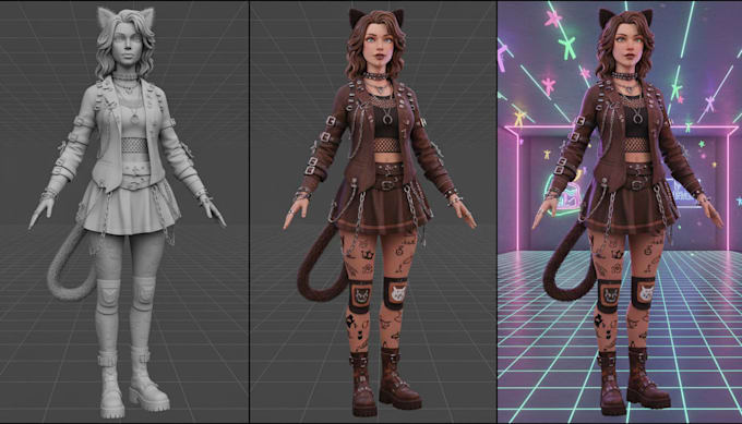 sculpt game ready nsfw vrchat avatars in blender, optimized for quest or PC