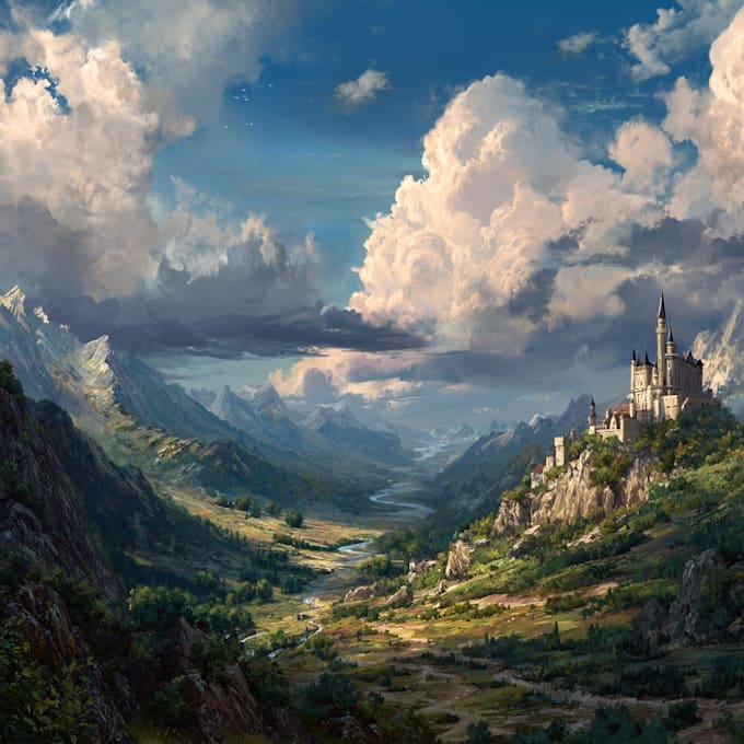 create fantasy landscape art