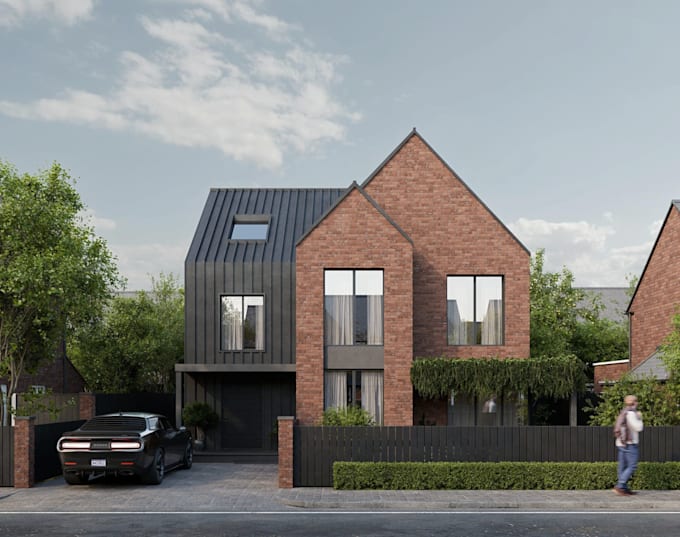render external building, modern residence flat, remodel internal small house