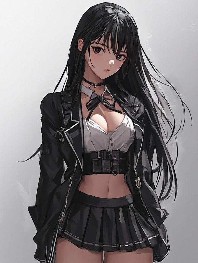 make anime drawing with anime art style character