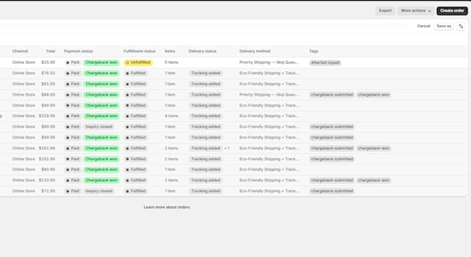 handle shopify chargebacks and disputes