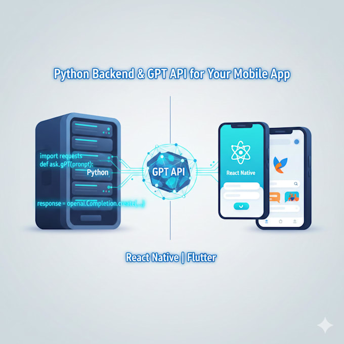 develop a python backend with gpt API for your react native and flutter app