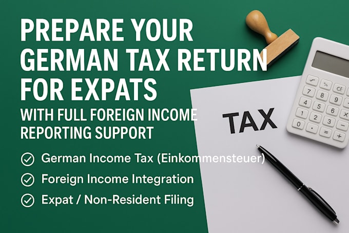 prepare german tax return for expats self employed with vat return