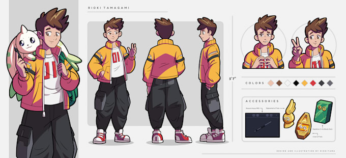 draw an anime character reference sheet for your oc, game or vtuber