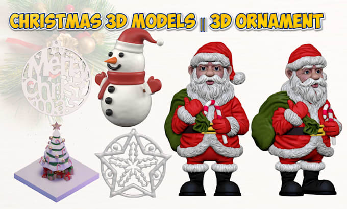 create stunning christmas 3d models, 3d ornaments, printable designs