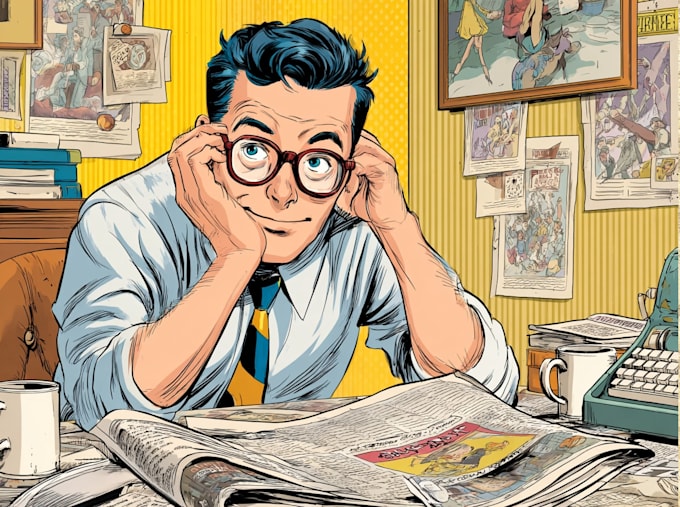 create a humorous cartoon from the past
