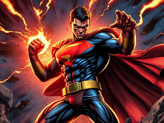design your realistic superhero cartoon portrait