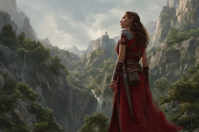 create immersive fantasy landscape and character artwork