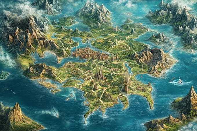 do fantasy map illustration