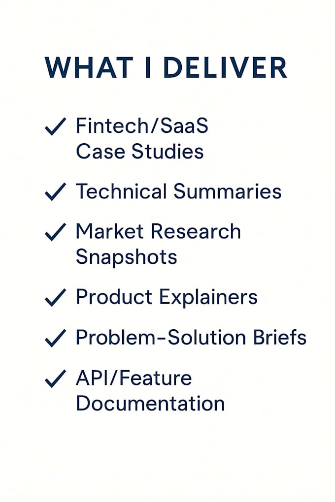 write fintech and saas white papers, case studies, and technical content