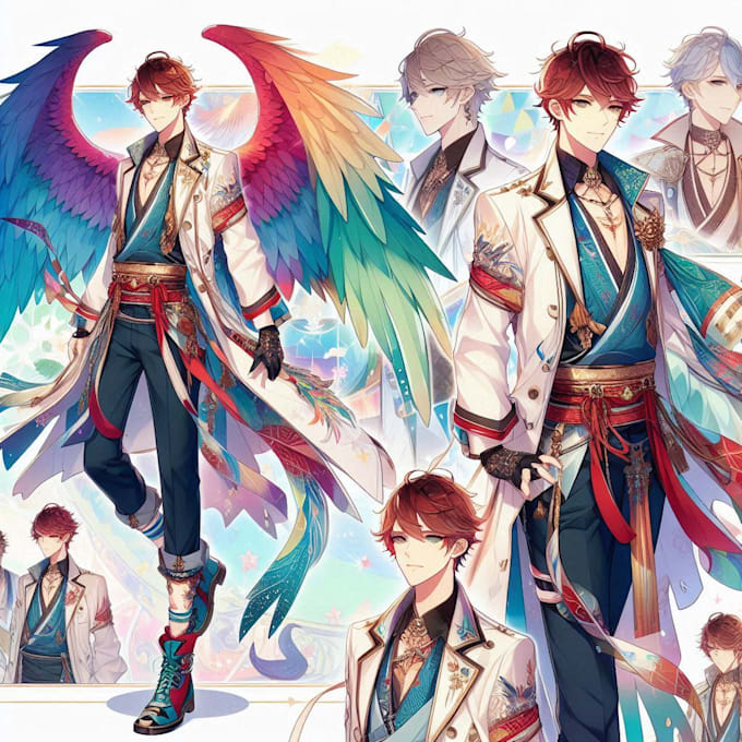 Draw reference sheet design for your character, avatar, vtuber in anime ...