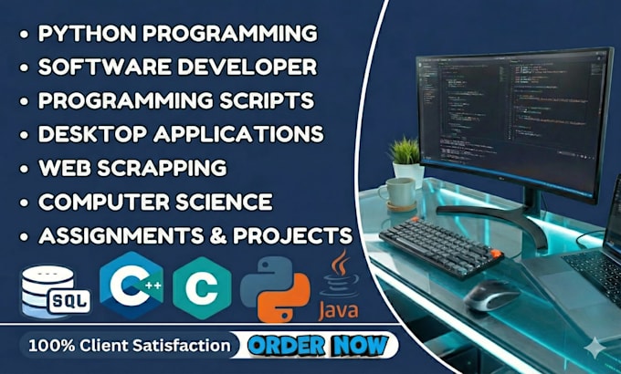 script java python c cpp sql database coding programming assignment developer