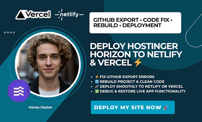 deploy hostinger horizon to netlify vercel rebuild fix github code export error