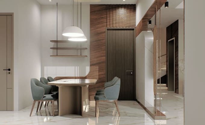 restyle 3dminimalist interior,cgi bedroom decor,wall panel design,dinning layout