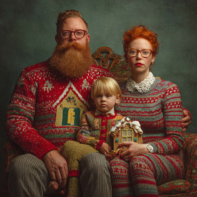 create a unique christmas family portrait