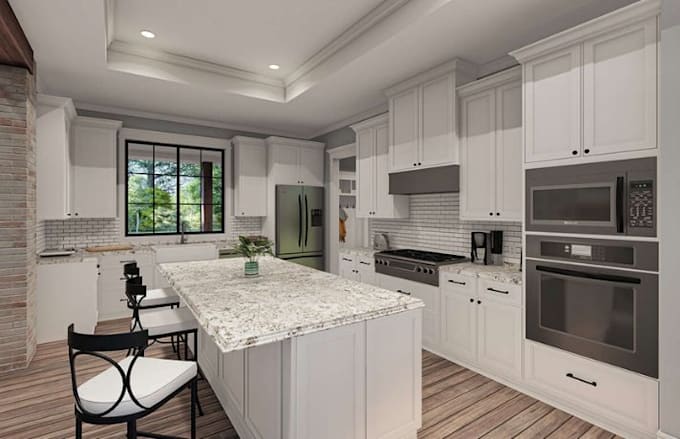 create realistic 3d exterior rendering pictorial modeling for contractors