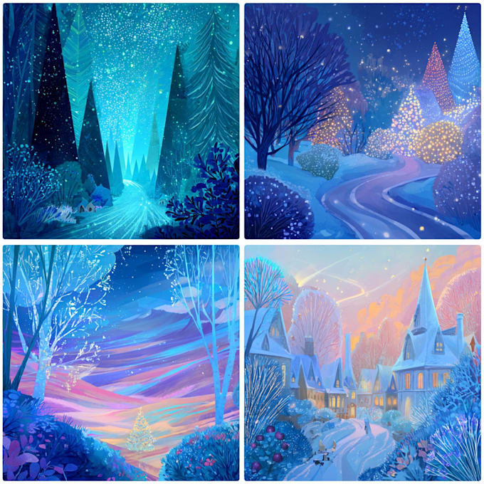 illustrate a holiday greeting card