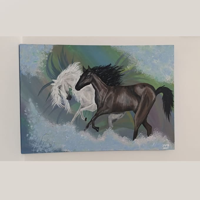 hand paint an acrylic artwork from your reference or idea