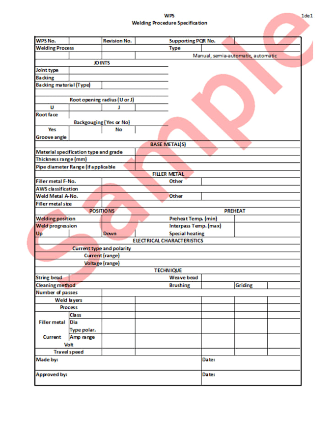 create or customize your wps and pqr according to project