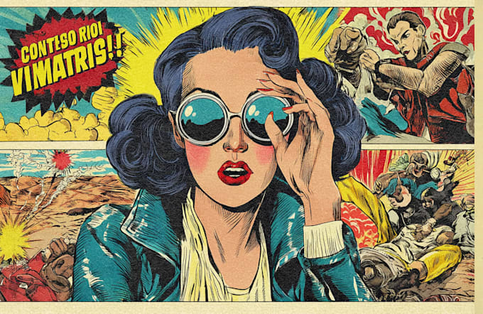 draw a retro vintage comic illustration