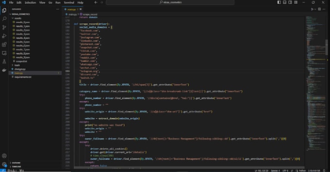code python script for python automation web scraping crawler bot web automation