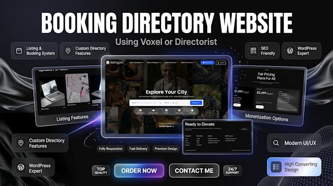 design a booking directory website using voxel theme or directorist