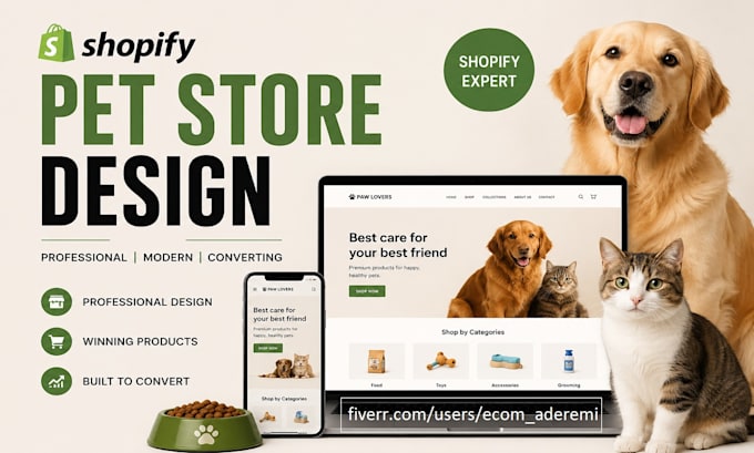 build a branded shopify pet dropshipping store with winning product that convert