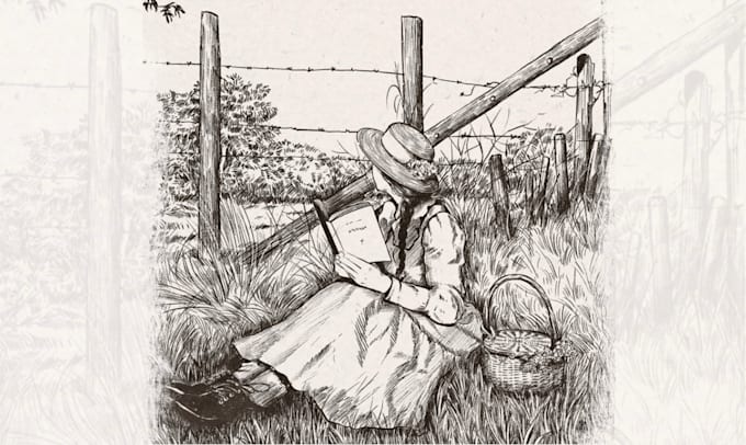 draw creative illustration, line art, vintage engraving sketch