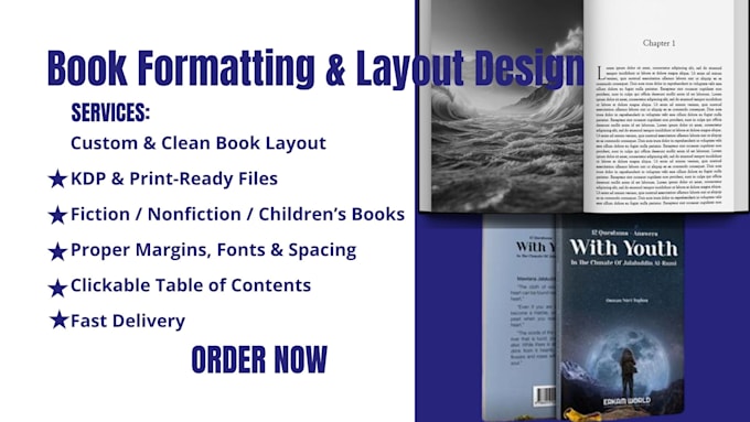 do book formatting, layout design, and typesetting for print or ebook