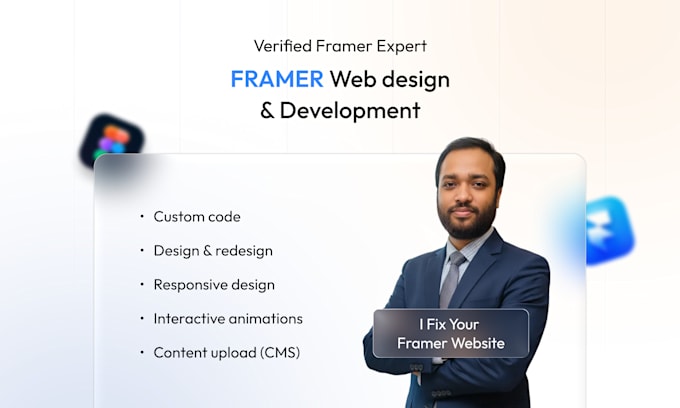 design and develop framer website, framer landing page, figma to framer