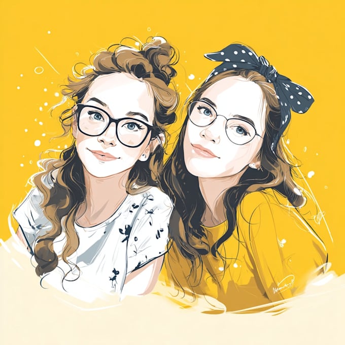 do a friendship portrait and portrait illustration