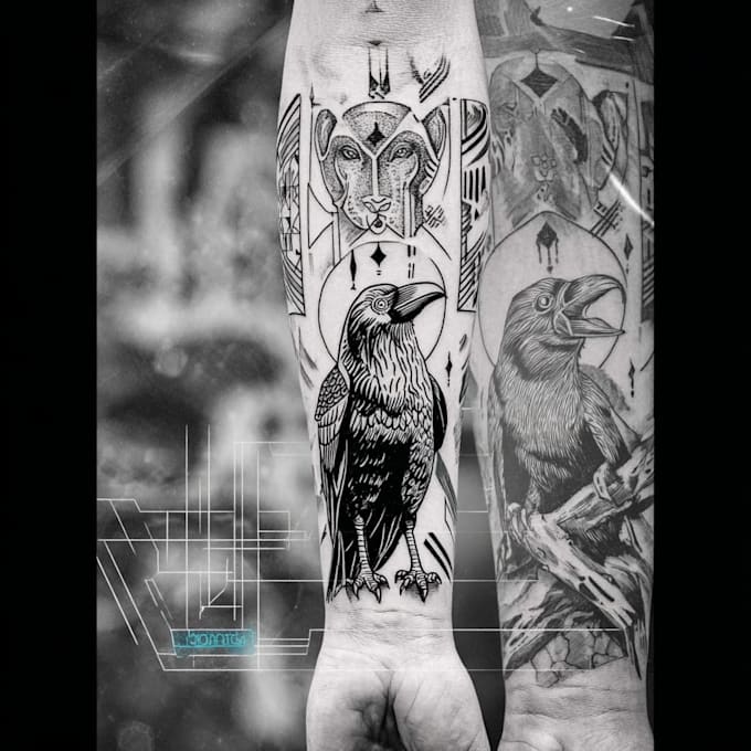 be exclusive tattoo design in blackwork style