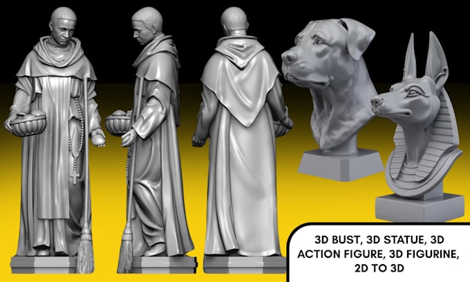create custom 3d busts, statues, characters, and figurines ready for printing