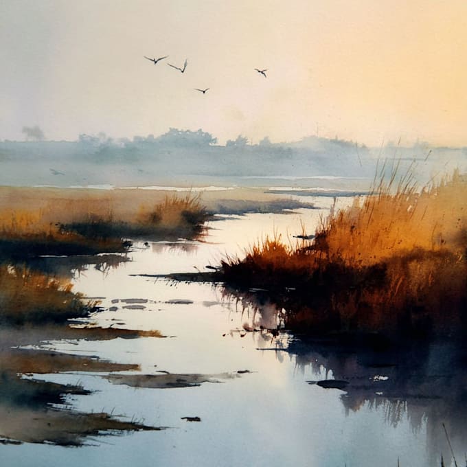 paint landscapes in watercolor