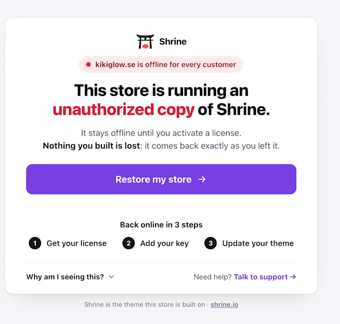 fix shrine pro theme license in just few seconds