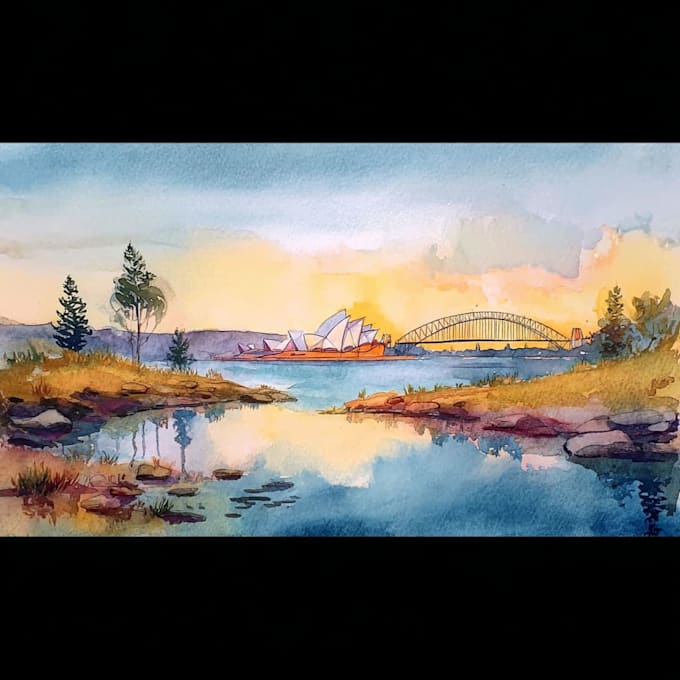 paint landscapes in watercolor