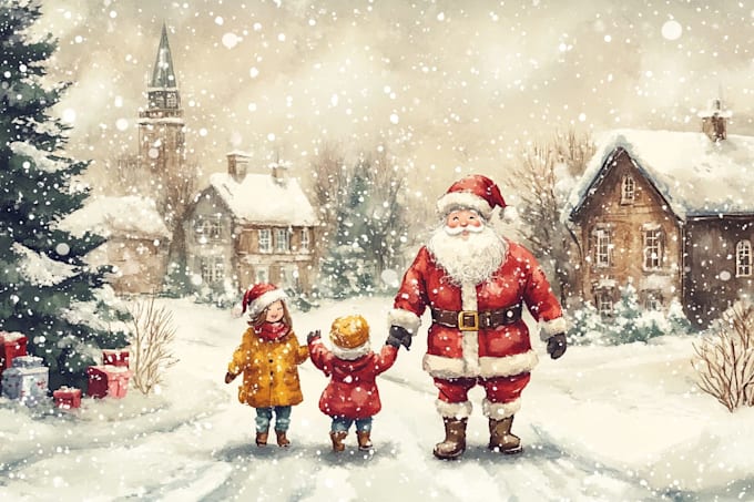 draw unique christmas cartoon