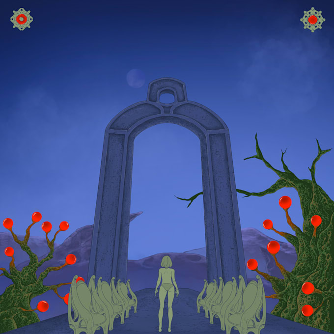 create psychedelic surreal album art