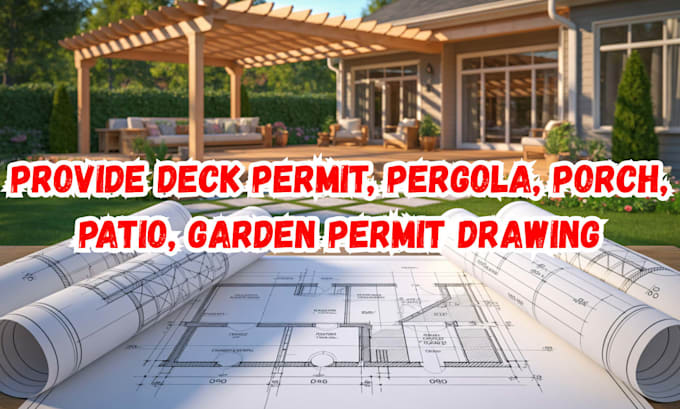Provide deck permit, pergola plan, porch design, patio gerden permit ...