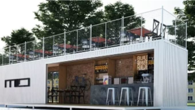 modern container house, tiny home, cabin and kiosk design