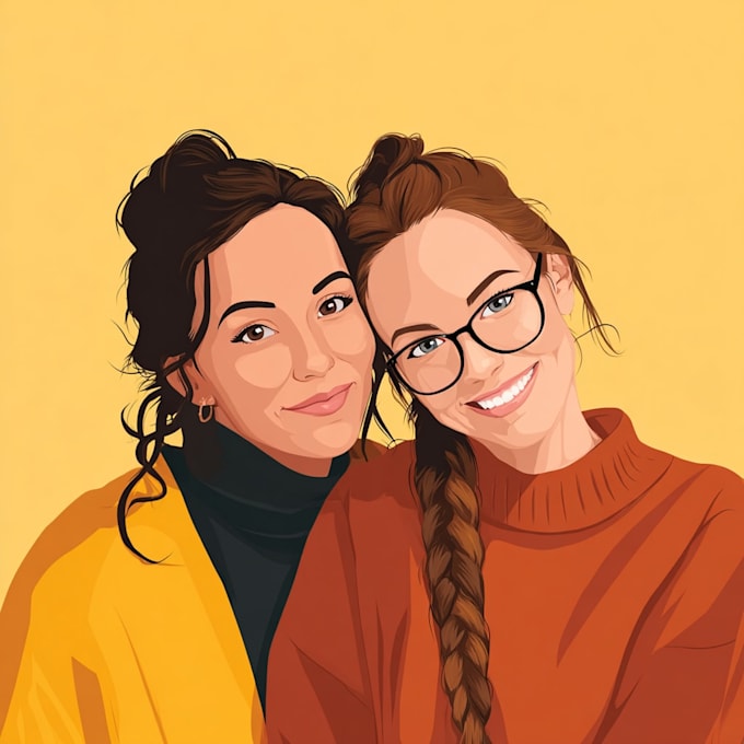 do an unique character friendship portrait