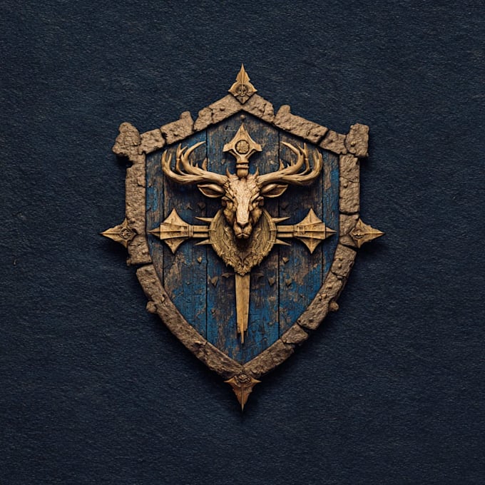 create a professional fantasy, rpg, medieval and rustic logo